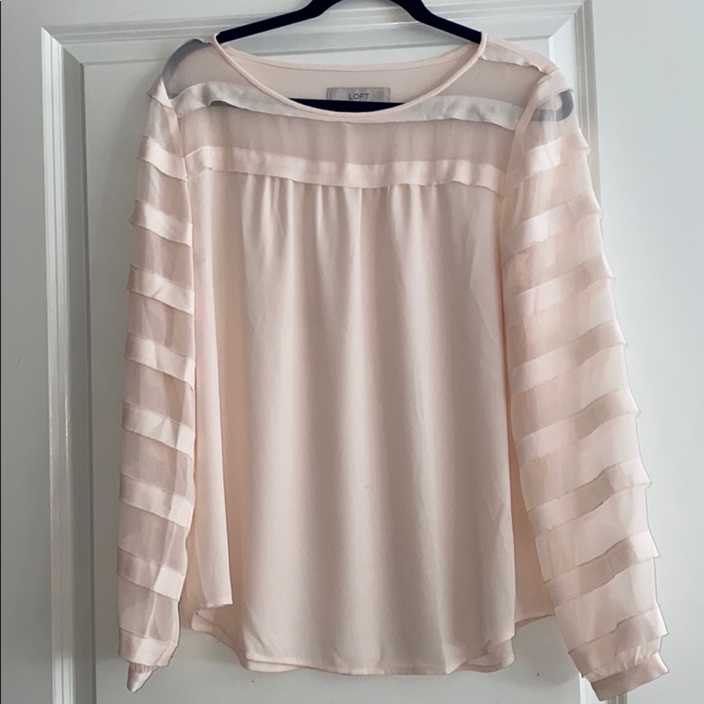 Loft Pale Pink Sheer Shirt